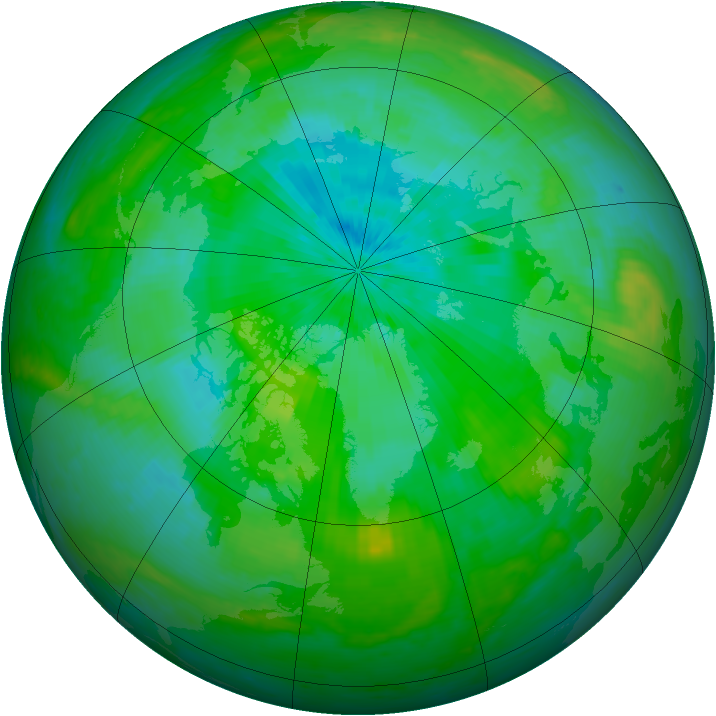 Arctic ozone map for 13 August 2003